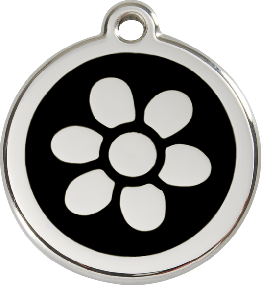 Red Dingo Enamel Dog Tag - Flower
