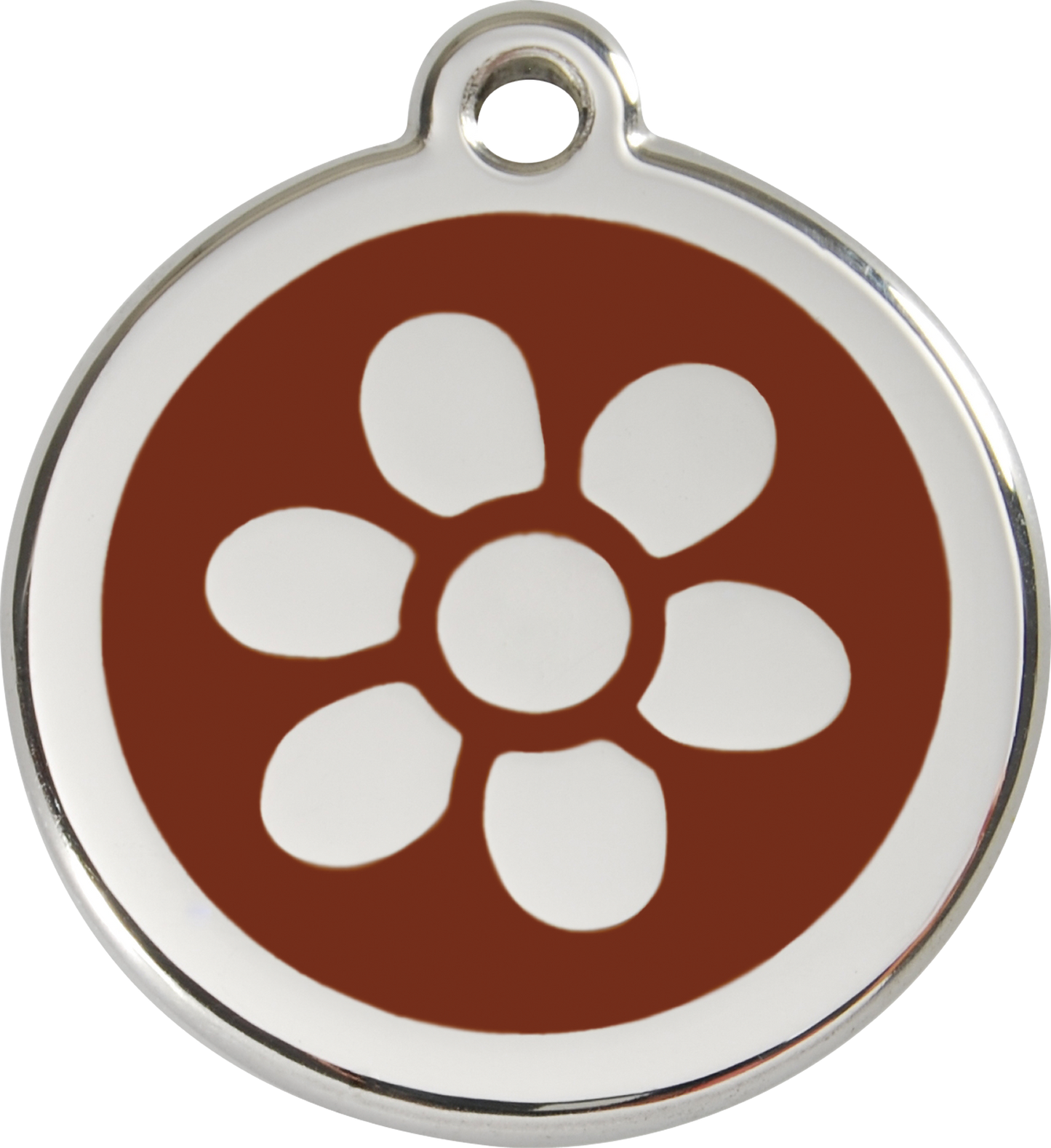 Red Dingo Enamel Dog Tag - Flower