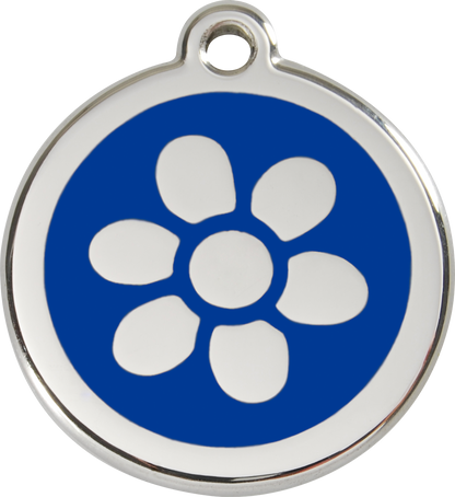 Red Dingo Enamel Dog Tag - Flower