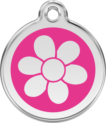 Red Dingo Enamel Dog Tag - Flower