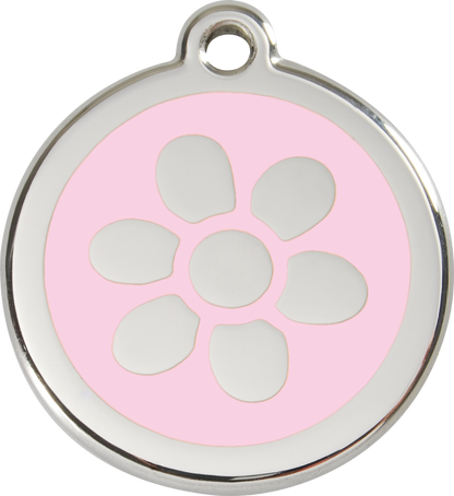 Red Dingo Enamel Dog Tag - Flower