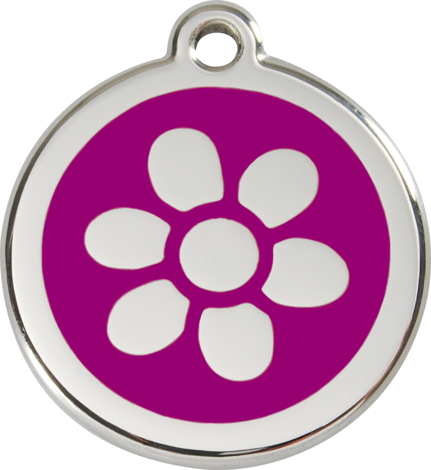 Red Dingo Enamel Dog Tag - Flower
