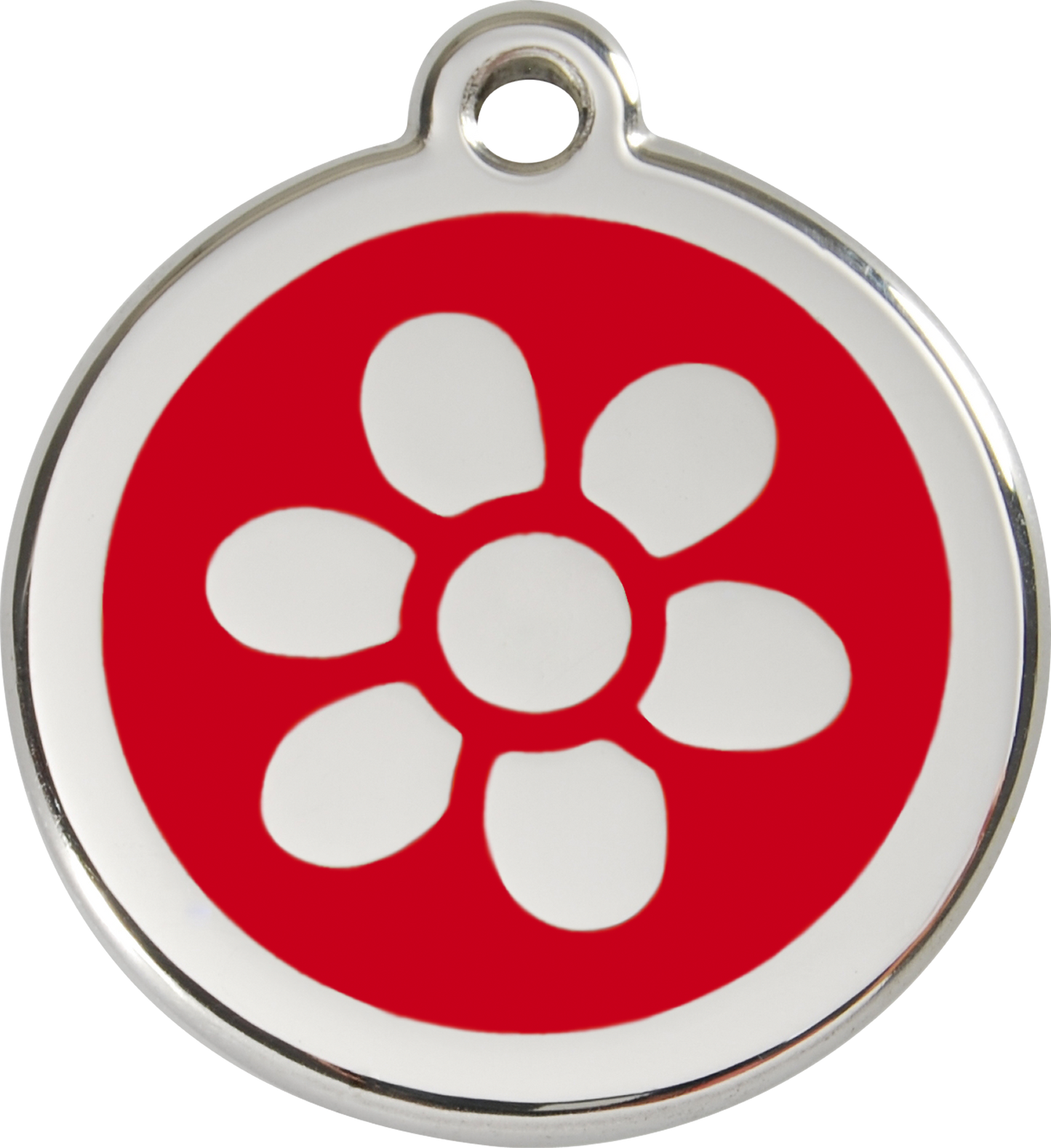 Red Dingo Enamel Dog Tag - Flower