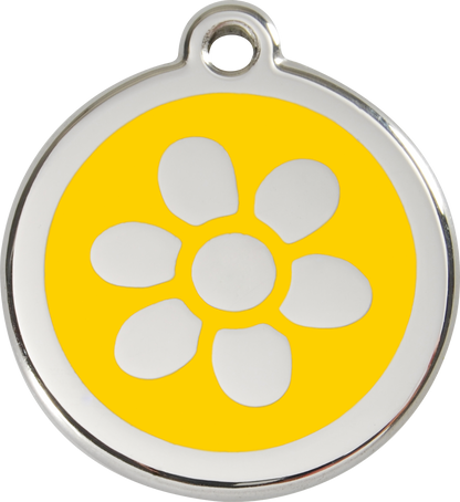 Red Dingo Enamel Dog Tag - Flower