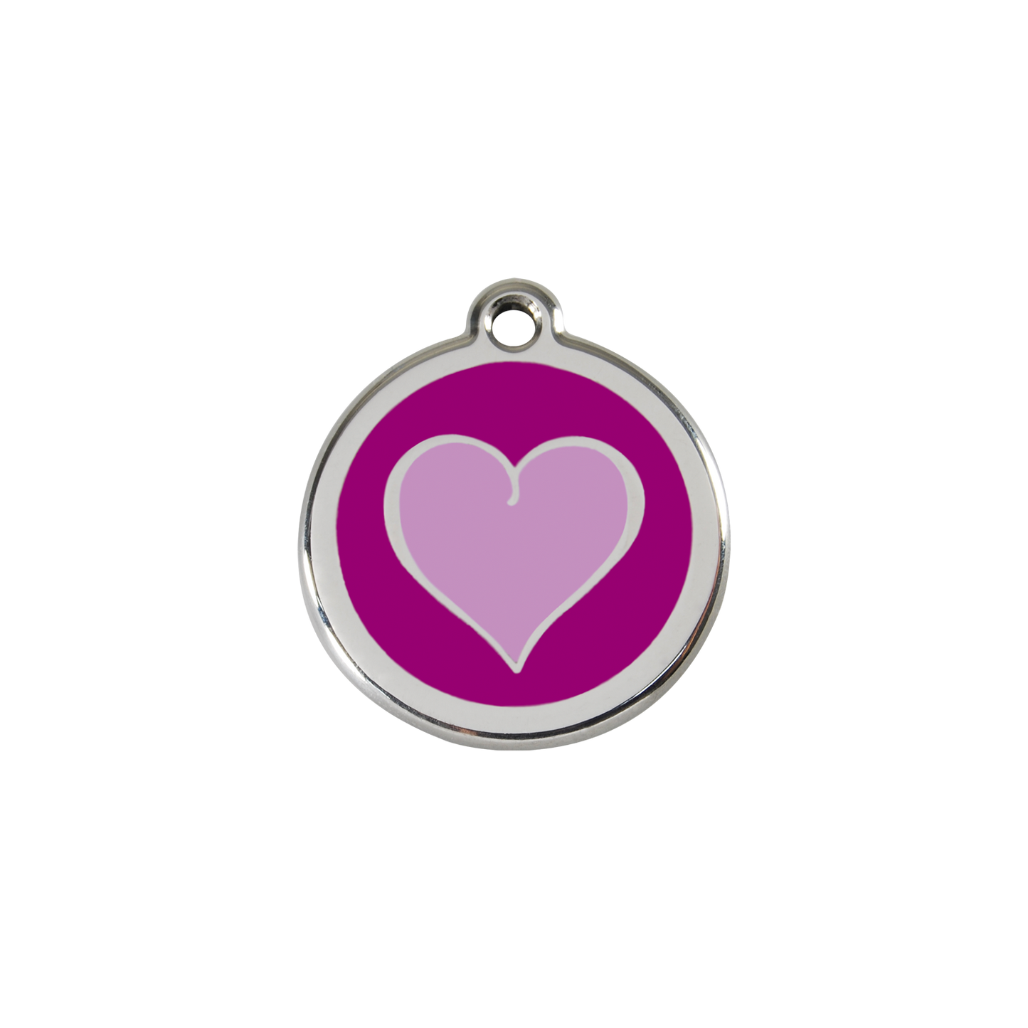 Red Dingo Enamel Dog Tag - Heart