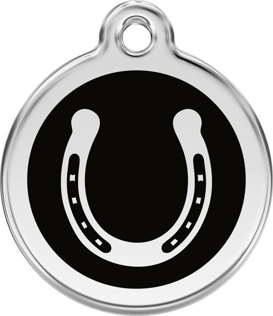 Red Dingo Enamel Dog Tag - Horseshoe