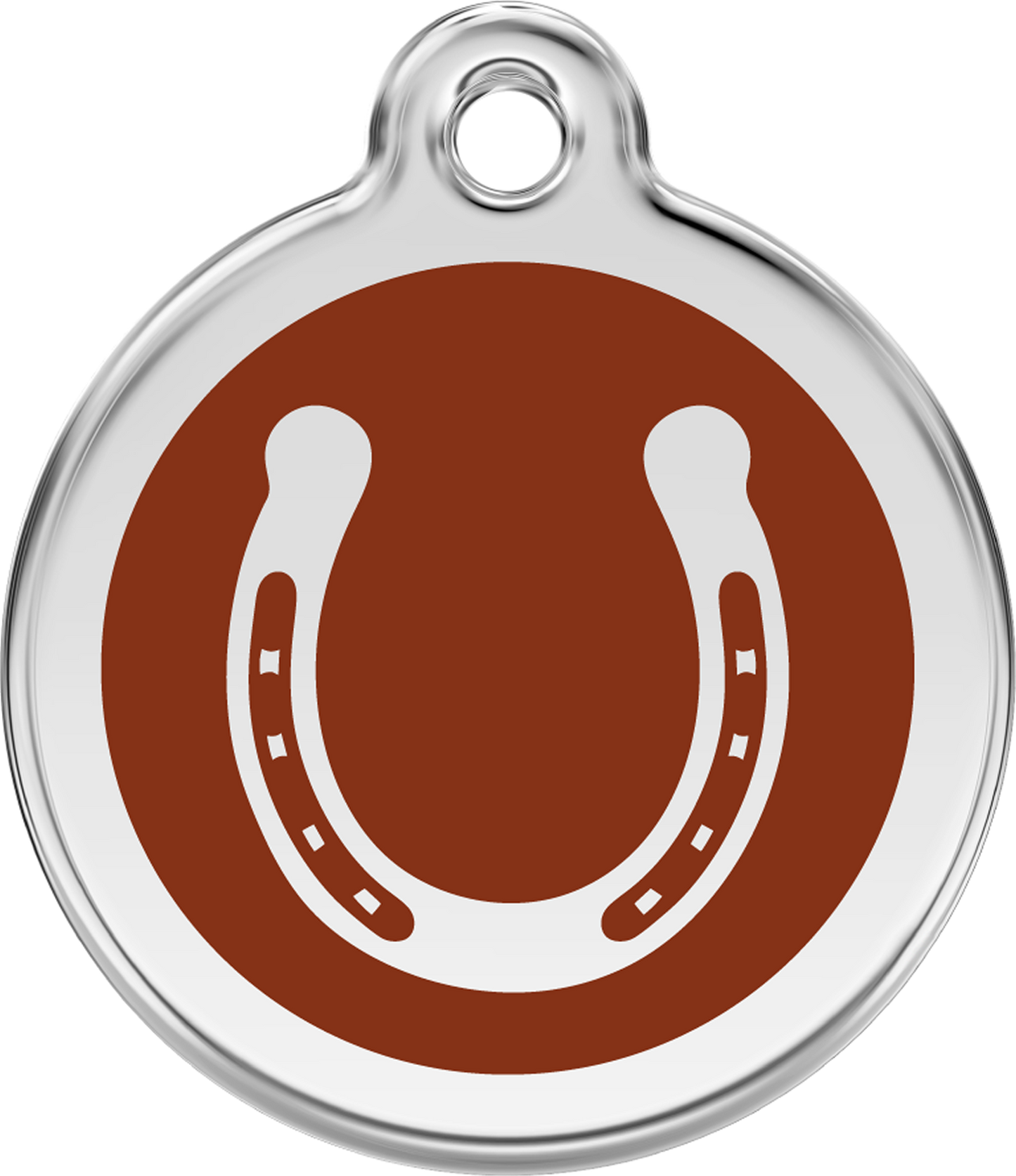 Red Dingo Enamel Dog Tag - Horseshoe