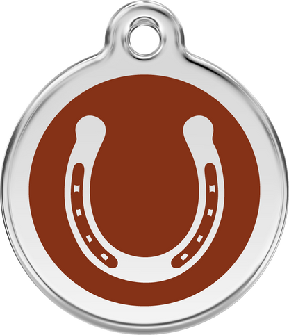 Red Dingo Enamel Dog Tag - Horseshoe