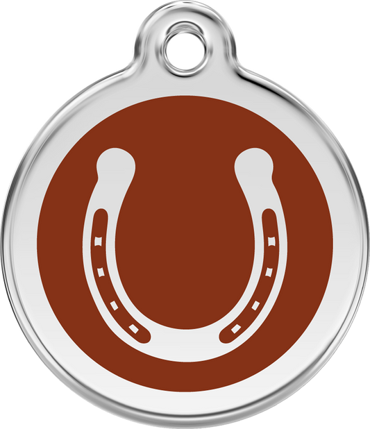 Red Dingo Enamel Dog Tag - Horseshoe