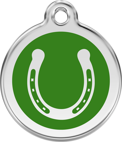 Red Dingo Enamel Dog Tag - Horseshoe