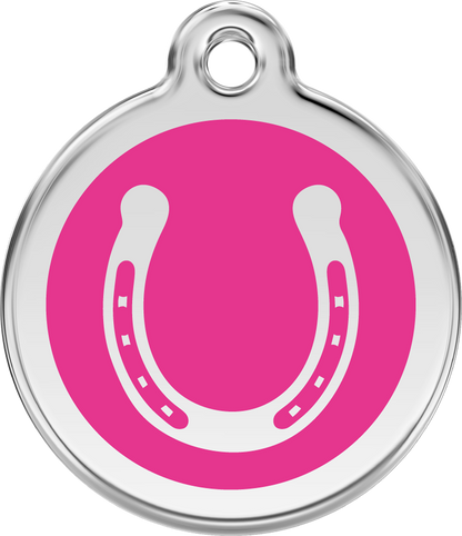 Red Dingo Enamel Dog Tag - Horseshoe