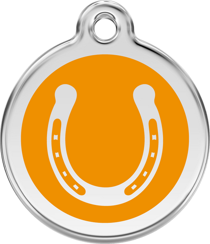 Red Dingo Enamel Dog Tag - Horseshoe