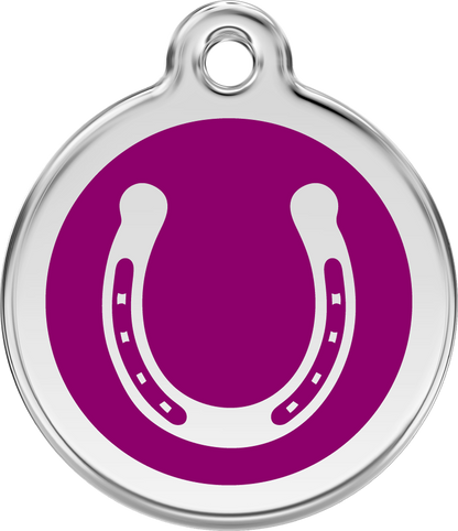 Red Dingo Enamel Dog Tag - Horseshoe