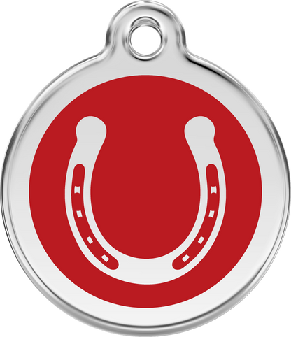 Red Dingo Enamel Dog Tag - Horseshoe