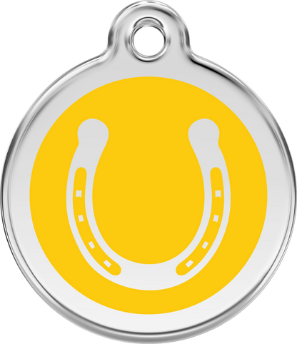 Red Dingo Enamel Dog Tag - Horseshoe