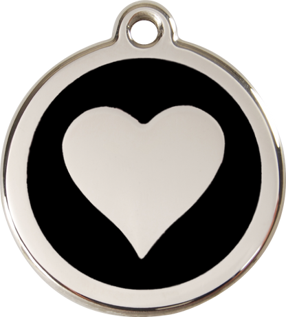 Red Dingo Enamel Dog Tag - Heart