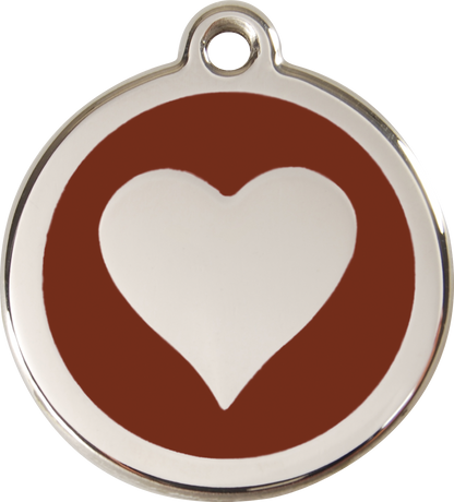 Red Dingo Enamel Dog Tag - Heart