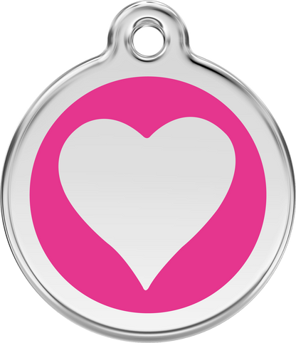 Red Dingo Enamel Dog Tag - Heart