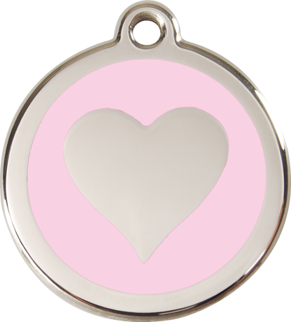 Red Dingo Enamel Dog Tag - Heart