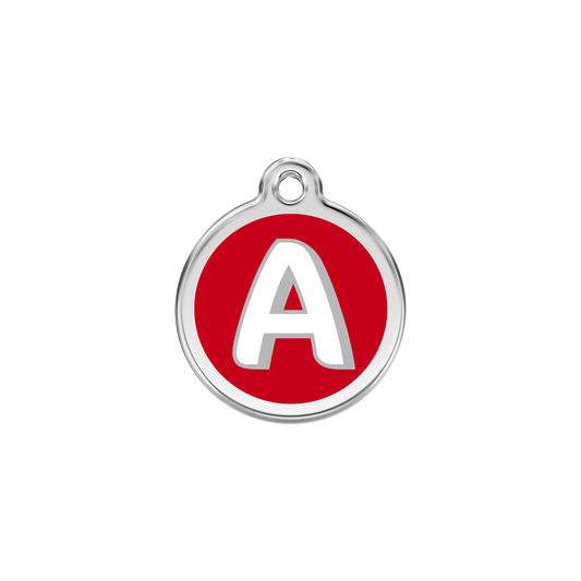Red Dingo Enamel Dog Tag - Alphabet