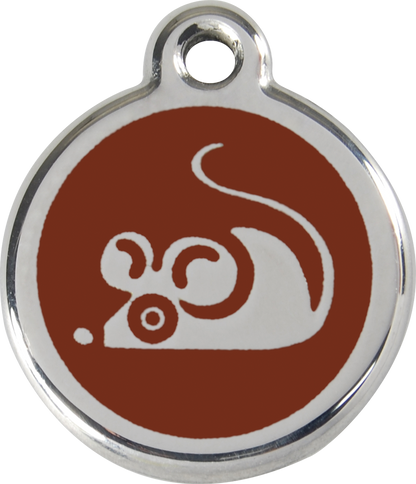 Red Dingo Enamel Cat Tag - Mouse