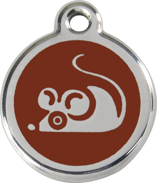 Red Dingo Enamel Cat Tag - Mouse