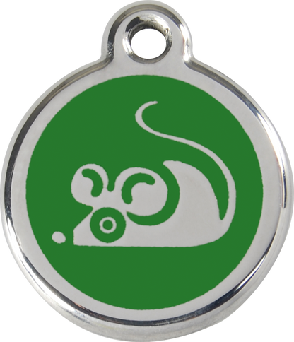 Red Dingo Enamel Cat Tag - Mouse