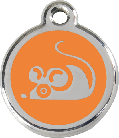 Red Dingo Enamel Cat Tag - Mouse