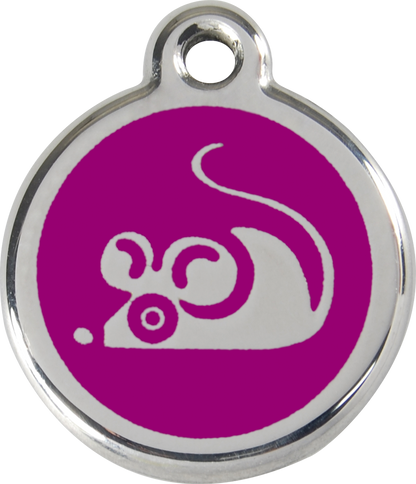 Red Dingo Enamel Cat Tag - Mouse