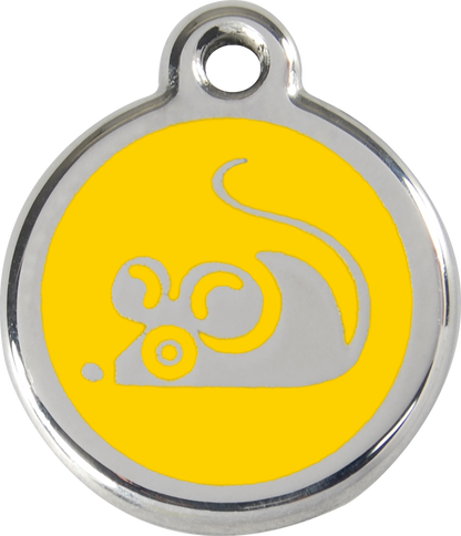 Red Dingo Enamel Cat Tag - Mouse