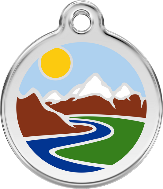 Red Dingo "Mountain" Enamel Dog Tag