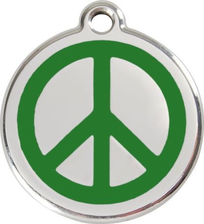 Red Dingo Enamel Dog Tag - Peace