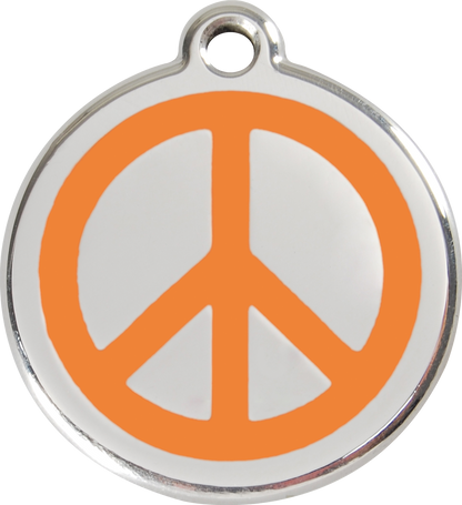 Red Dingo Enamel Dog Tag - Peace