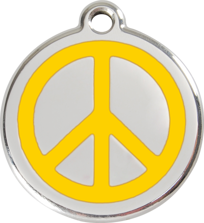 Red Dingo Enamel Dog Tag - Peace