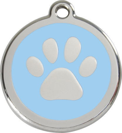Red Dingo Enamel Dog Tag - Paw Print