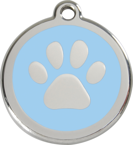 Red Dingo Enamel Dog Tag - Paw Print