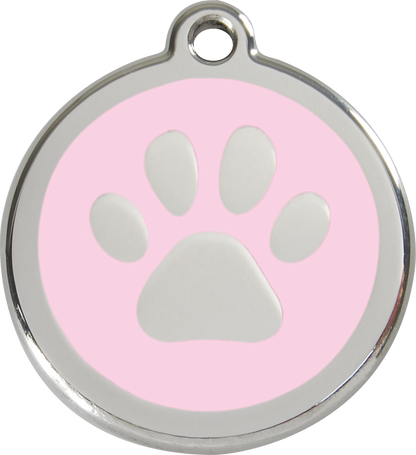 Red Dingo Enamel Dog Tag - Paw Print