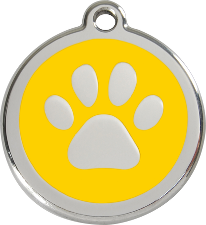 Red Dingo Enamel Dog Tag - Paw Print