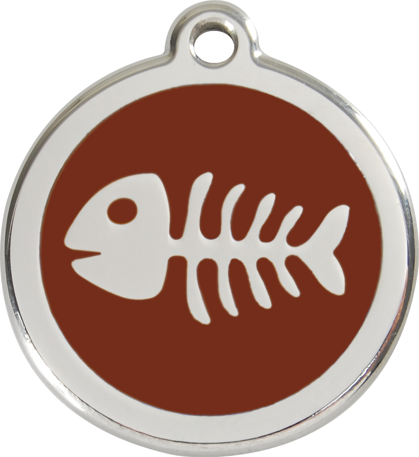 Red Dingo Enamel Dog Tag - Fish Bone