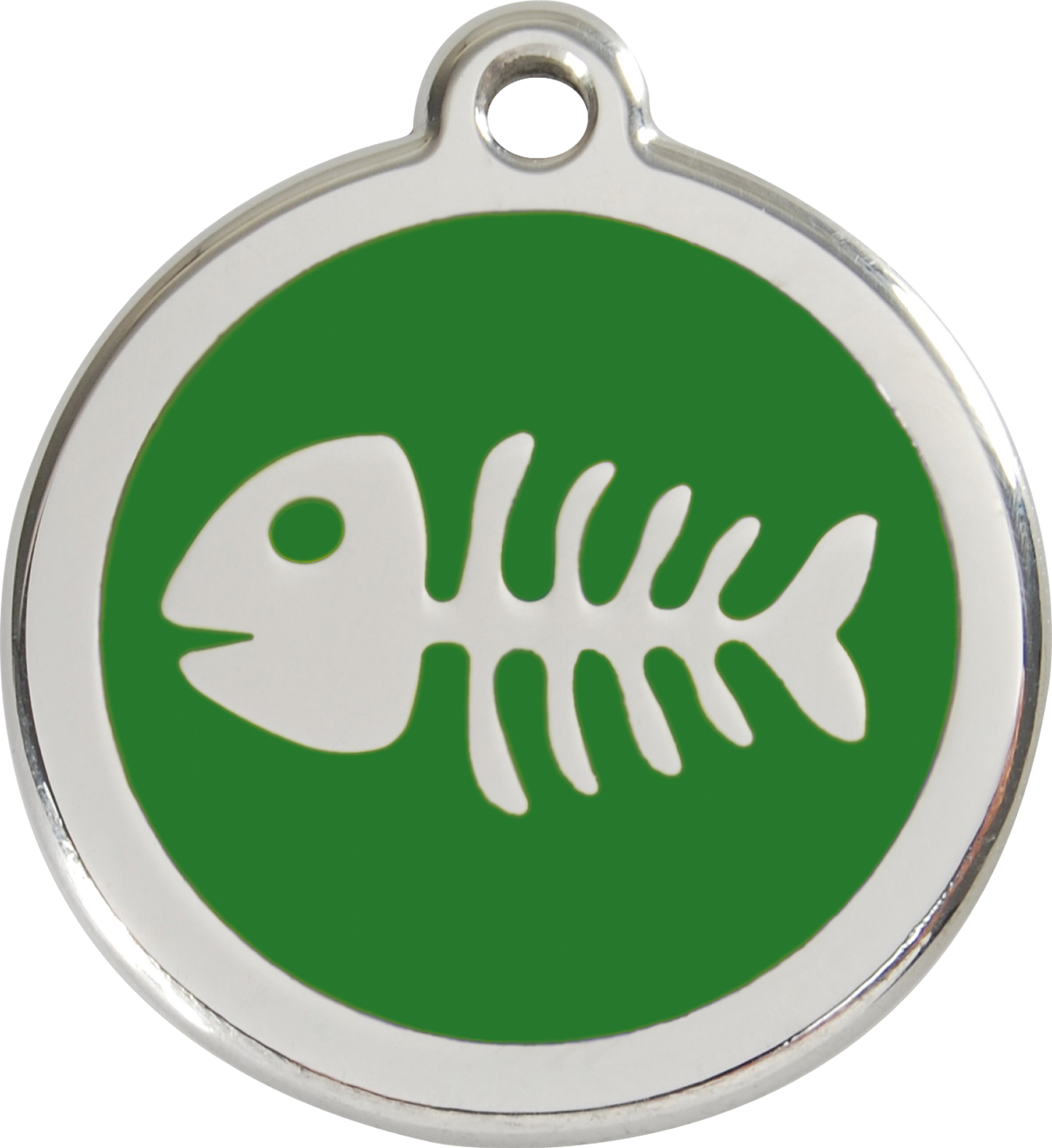 Red Dingo Enamel Dog Tag - Fish Bone