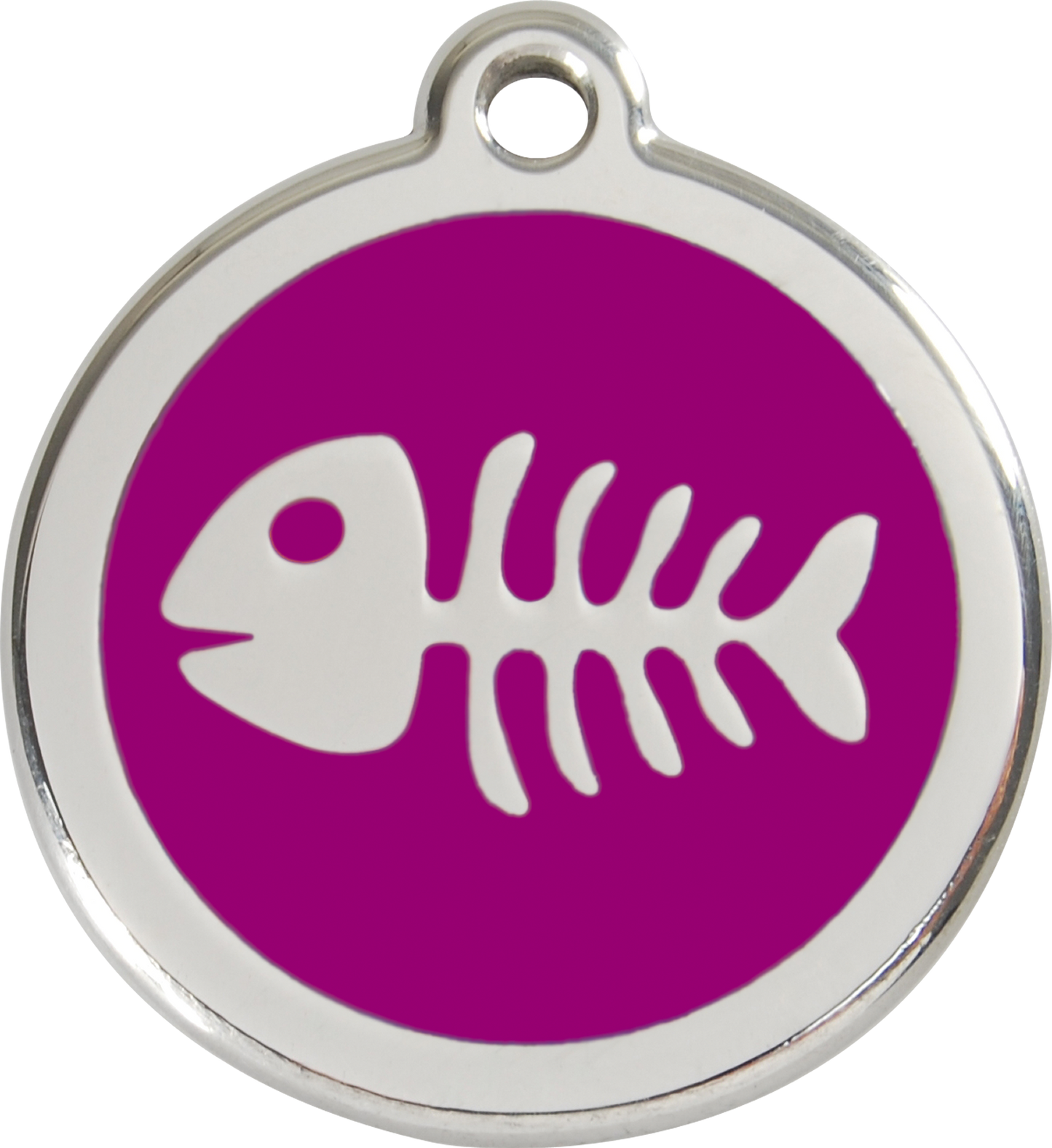 Red Dingo Enamel Dog Tag - Fish Bone