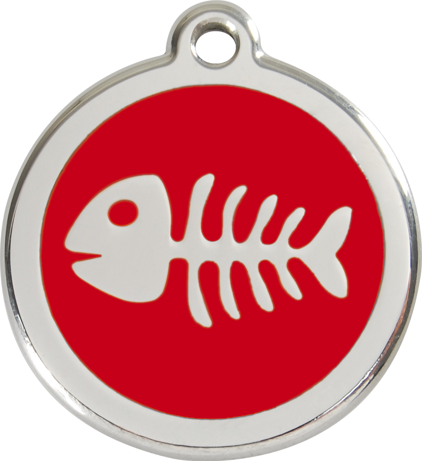 Red Dingo Enamel Dog Tag - Fish Bone