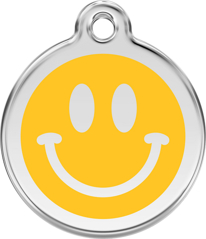 Red Dingo "Smiley Face" Enamel Dog Tag