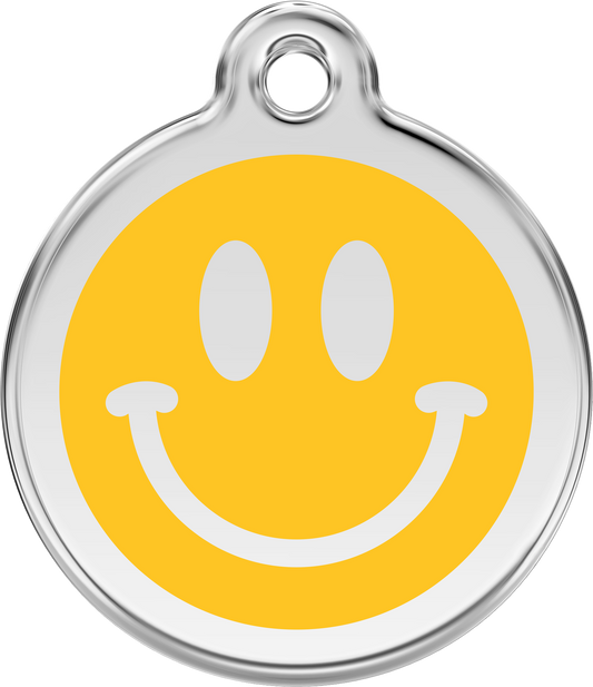 Red Dingo "Smiley Face" Enamel Dog Tag