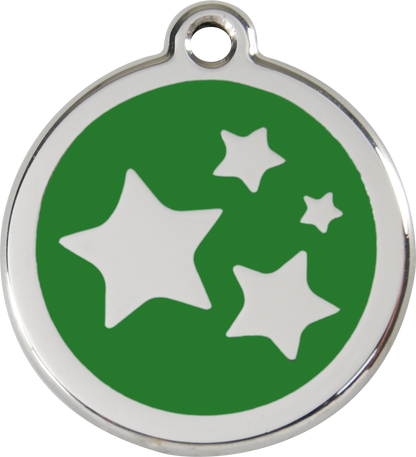 Red Dingo Enamel Dog Tag - Stars