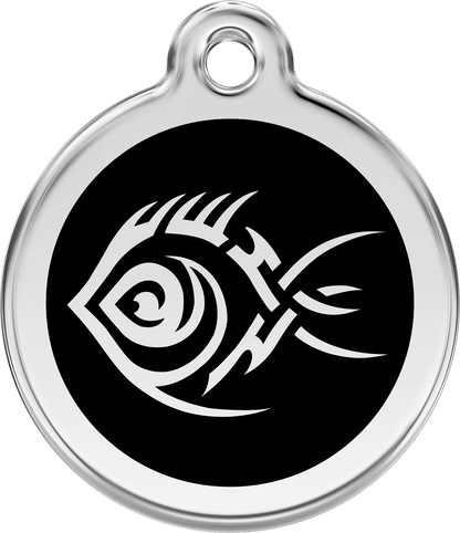 Red Dingo Enamel Dog Tag - Tribal Fish