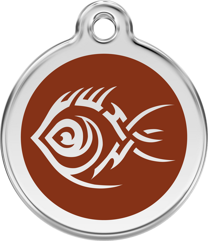 Red Dingo Enamel Dog Tag - Tribal Fish
