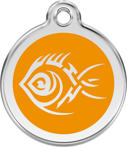 Red Dingo Enamel Dog Tag - Tribal Fish