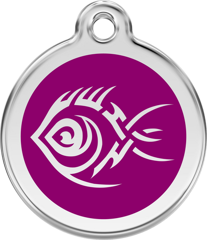 Red Dingo Enamel Dog Tag - Tribal Fish