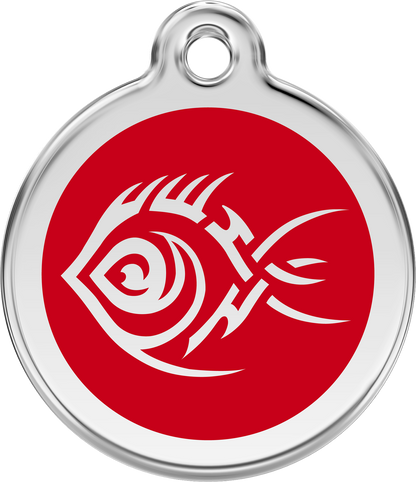 Red Dingo Enamel Dog Tag - Tribal Fish